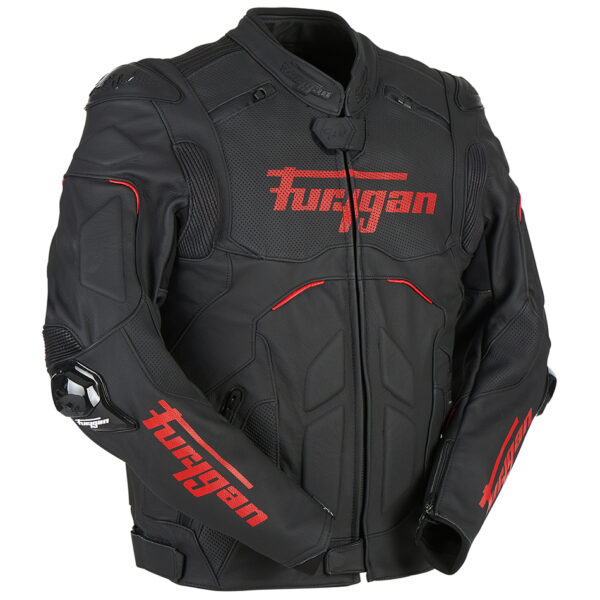 Geaca de piele RAPTOR EVO 2 Negru-rosu