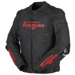 Geaca de piele RAPTOR EVO 2 Negru-rosu