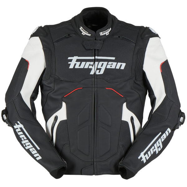 Geaca de piele RAPTOR EVO 2 Negru alb rosu