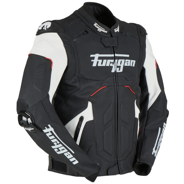 Geaca de piele RAPTOR EVO 2 Negru alb rosu