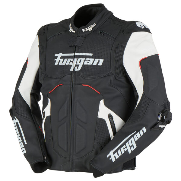 Geaca de piele RAPTOR EVO 2 Negru alb rosu