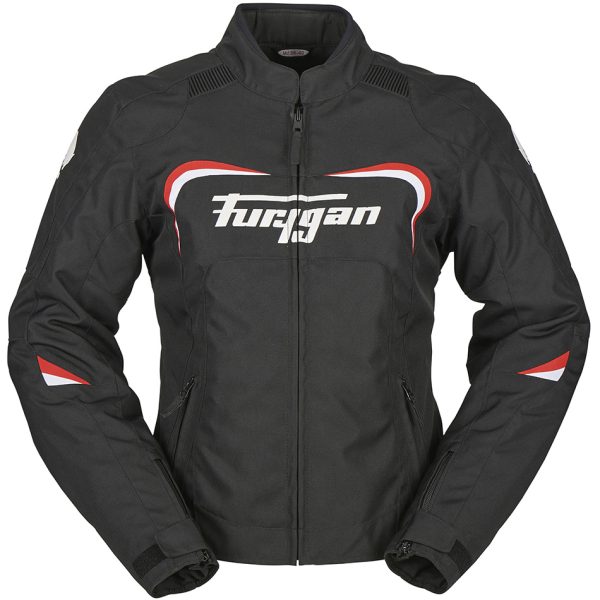 Geaca moto dama CYANE, Furygan Negru alb rosu