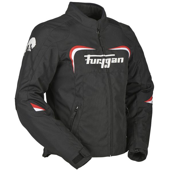 Geaca moto dama CYANE, Furygan Negru alb rosu