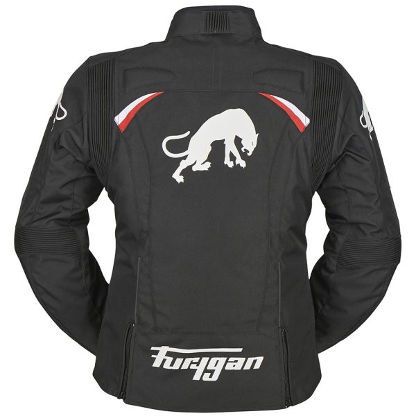 Geaca moto dama CYANE, Furygan Negru alb rosu