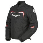 Geaca moto dama CYANE, Furygan Negru alb rosu