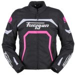 Geaca moto dama, MYSTIC EVO, Furygan negru alb roz