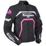 Geaca moto dama, MYSTIC EVO, Furygan negru alb roz