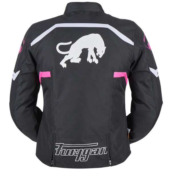 Geaca moto dama, MYSTIC EVO, Furygan negru alb roz
