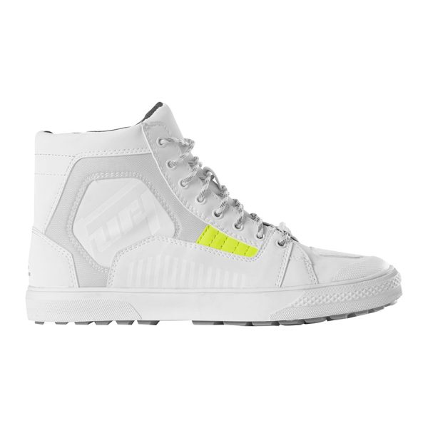 Pantofi moto de barbati SACRAMENTO D3O White-Grey-Fluorescent Yellow