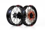Set roti Supermoto KTM/Husqvarna 17"x3.50 ax 22mm/17"x5.00 ax 20mm black hub Enduro Expert SRS1717BKEE