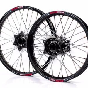 Set roti enduro KTM/Husqvarna 21"x1.60 ax 22mm / 18"x2.15 ax 20mm black hub Enduro Expert SRE2118BKEE