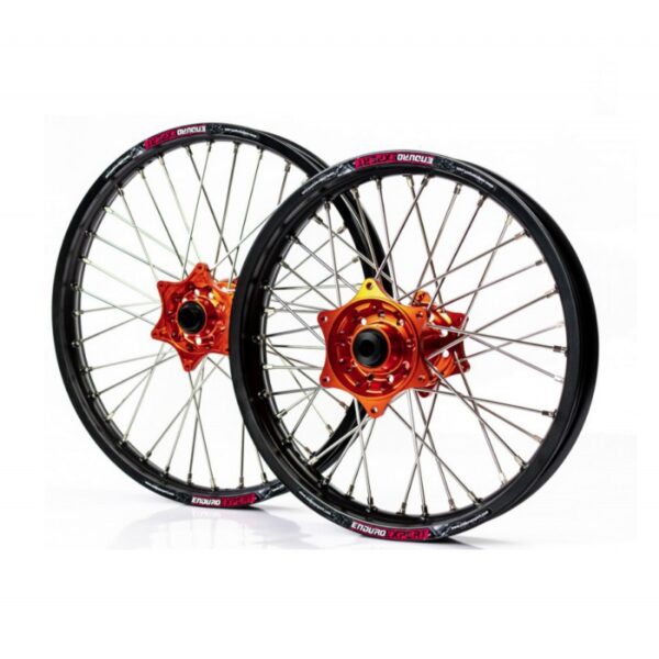 Set roti enduro KTM/Husqvarna 21"x1.60 ax 22mm / 18"x2.15 ax 20mm blue hub Enduro Expert SRE2118BLEE