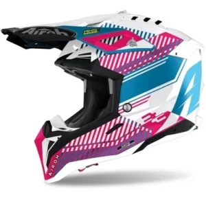 Casca - AIROH AIROH AVIATOR 3  WAVE PINK GLOSS CHROME 2021
