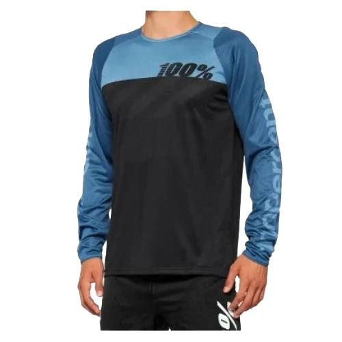 Tricou - 100% R-CORE Long Sleeve Jersey Black/Slate Blue