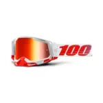 Ochelari - 100% RACECRAFT 2 Goggle Fluo Yellow – Mirror Red Lens