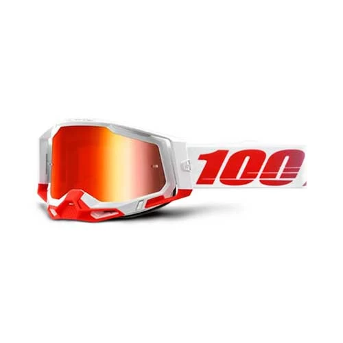 Ochelari - 100% RACECRAFT 2 Goggle Fluo Yellow – Mirror Red Lens