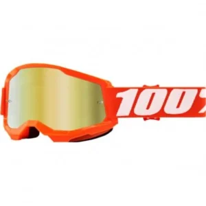 Ochelari - 100% STRATA 2 Goggle Orange Mirror Gold Lens