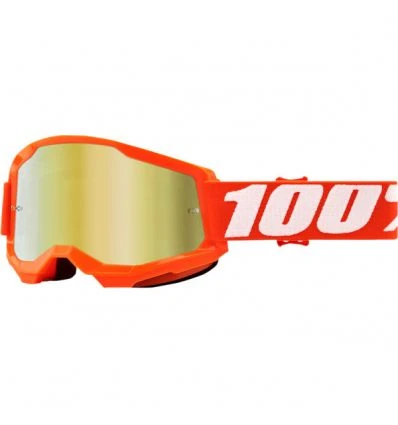 Ochelari - 100% STRATA 2 Goggle Orange Mirror Gold Lens