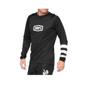 100% R-CORE Long Sleeve Jersey Black/White