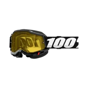 Ochelari - 100% OCHELARI 100% ACCURI 2 Snowmobile Black Yellow Vented Dual Lens