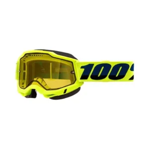 Ochelari - 100% OCHELARI 100% ACCURI 2 Snowmobile Fluo Yellow – Yellow Vented Dual Lens
