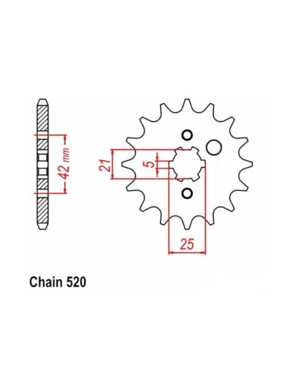Pinion fata Kawasaki KX 250 '87-'98/ Yamaha YZ 250 '77-'98 (13 dinti) JTF569.13SC Enduro Expert 56913EE