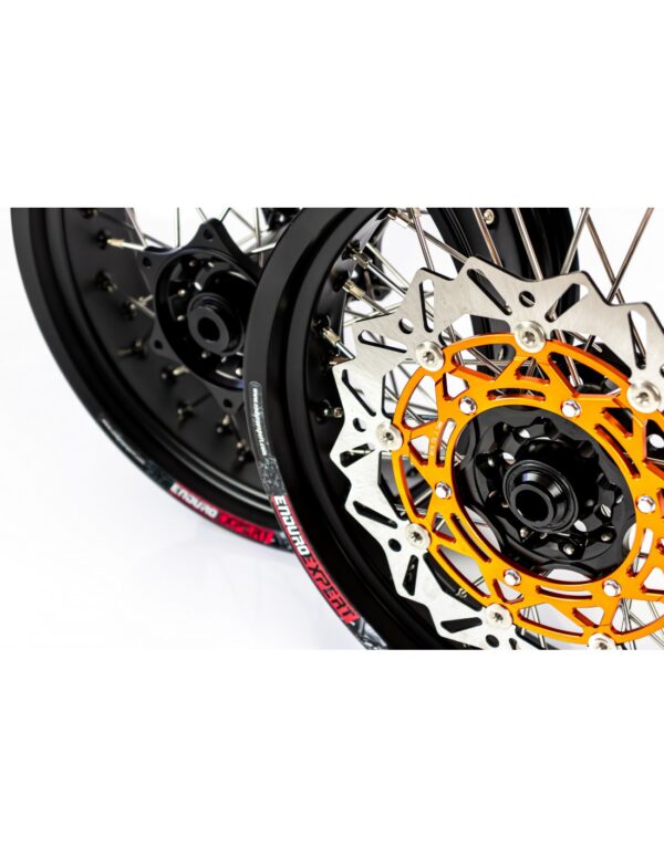 Set roti Supermoto KTM/Husqvarna 17"x3.50 ax 22mm/17"x5.00 ax 20mm black hub Enduro Expert SRS1717BKEE