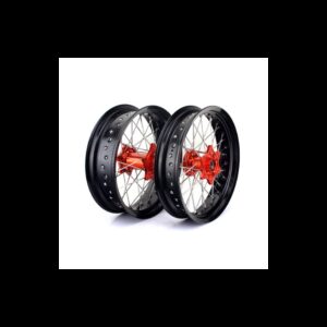 Set roti Supermoto KTM/Husqvarna 17"x3.50 ax 22mm/17"x5.00 ax 20mm orange hub Enduro Expert SRS1717OREE