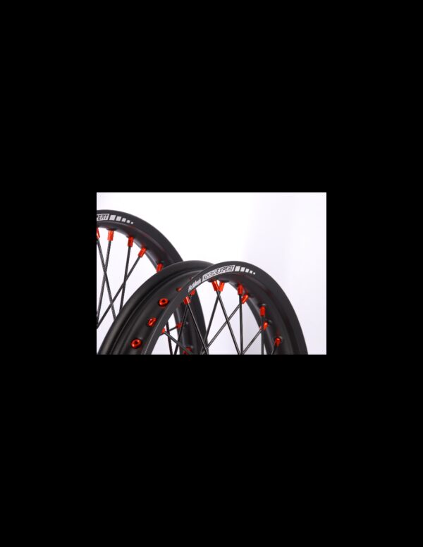 Set roti enduro KTM/Husqvarna 21"x1.60 ax 22mm / 18"x2.15 ax 20mm orange hub Enduro Expert SRE2118OREE