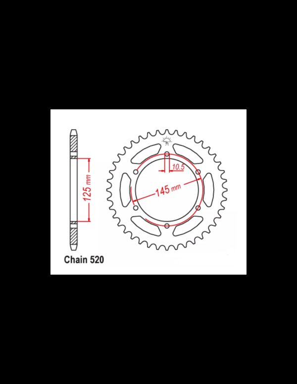 Pinion spate Yamaha XT 660 '04-'17 silver (50 dinti) JTR855.50 aluminiu Enduro Expert 85550RSEE