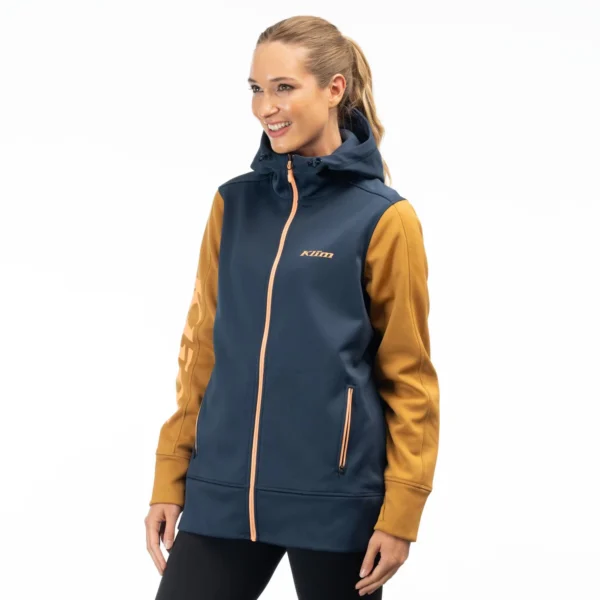 Visita Long Hoodie Dress Blues - Golden Brown