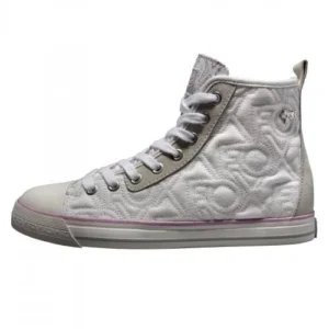 FOX G-E-FOOTWEAR WOMENS MAJESTIC HIGH WHITE/LIGHT PINK