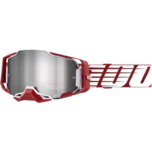 100% ARMEGA Goggle Oversized Deep Red - Flash Silver Lens