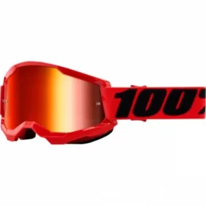 100% STRATA 2 Goggle Red Mirror Red Lens