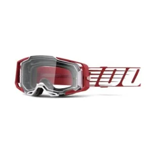 100% ARMEGA Goggle Oversized Deep Red Clear Lens