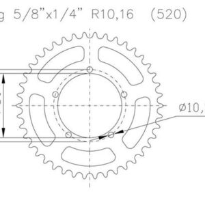 ESJOT - Foaie (spate) Aluminiu 51-32124, 45 dinti - BMW S1000RR Racing Felge