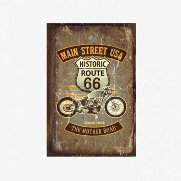 Tac Signs - Placuta metalica [30x40cm] Route 66 Motorcycle Since 1926