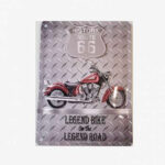 Tac Signs 3D - Placuta metalica [15x20cm - extra groasa] Route US 66 Indian Legend Bike