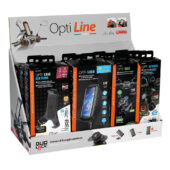 OPTILINE - Display carton pentru masa [contine produse pentru moto]<br> Setul contine:<br> 3 x LA-90437 - OPTI-BELT prindere OPTI-CASE [prindere pe ghidon diam. 15-40mm]<br> 3 x LA-90438 - OPTI-MIRROR prindere OPTI-CASE [prindere pe oglinda diam. 9-14mm]<br> 3 x LA-90453 - AIR FLOW prindere universal smartphone [125-180mm inaltime]<br> 3 x LA-90542 - OPTI-SIZED carcasa [L] pentru smartphone [80x155mm]