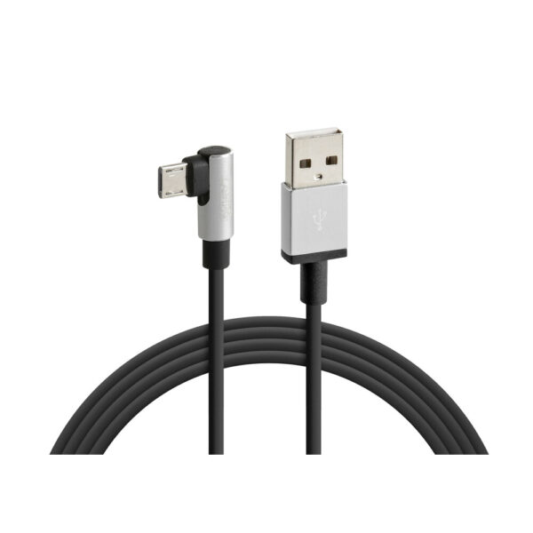 LAMPA - MICRO USB CABLE 1M 90 [BLACK] (CHARGE & SYNC)