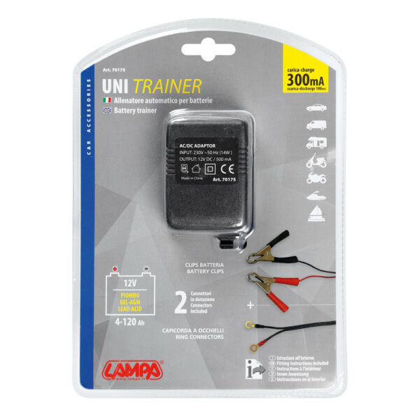 LAMPA - Uni Trainer, incarcator baterii 12Vsi mentenanta, 300 mA, 4-120Ah [gel sau AGM]