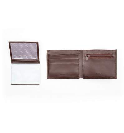 FOX TRIFOLD LEATHER WALLET [BRN]