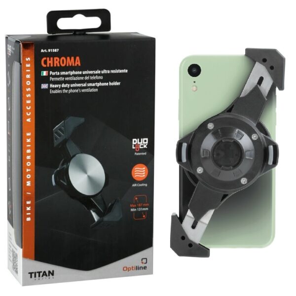 OPTILINE - CHROMA suport universal smartphone [diagonala131-186mm] [cu adaptoare 4 de grosime] <br>Se foloseste in combinatie cu price prindere DUO LOCK OPTICASE!