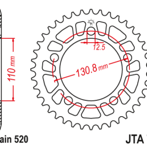 JT - Foaie (spate) Aluminiu JTA75, 41 dinti - BMW S1000RR