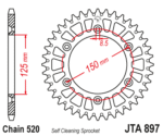 JT - Foaie (spate) Aluminiu JTA897, 40 dinti - KTM Duke/LC4/EGSE