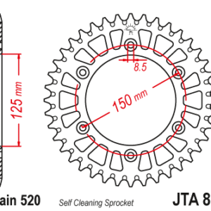 ESJOT - Foaie (spate) Aluminiu 51-32065, 54 dinti - KTM Duke/LC4/EGSE