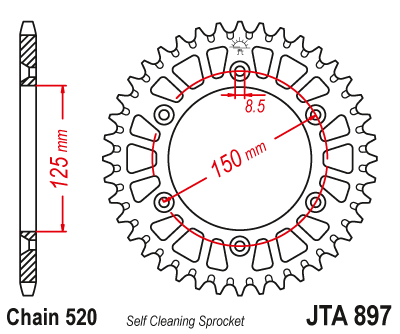 JT - Foaie (spate) Aluminiu JTA897, 40 dinti - KTM Duke/LC4/EGSE