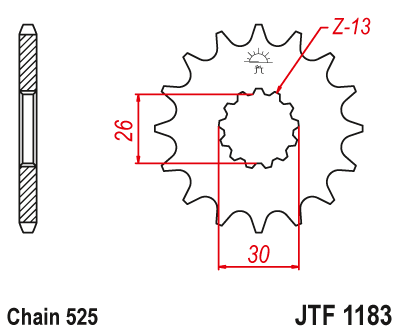 ESJOT - Pinion (fata) 50-29030, 17 dinti - Triumph Boneville/Speedmaster