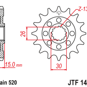 ESJOT - Pinion (fata) 50-32159S, 15 dinti - BMW S1000RR