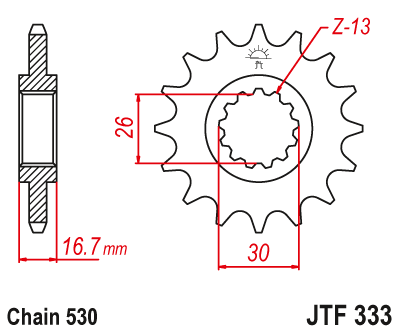 JT - Pinion (fata) JTF333, 15 dinti - VFR750F/CBR900RR Sonderzz.